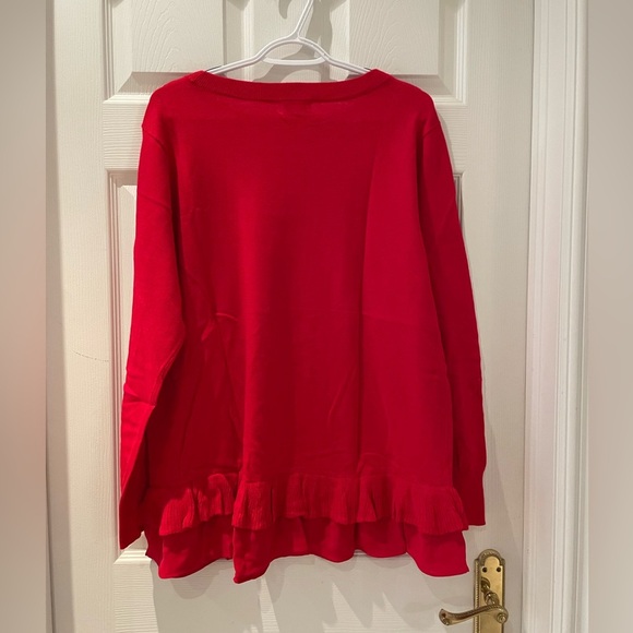 Ruffle sweater red - Picture 2 of 4